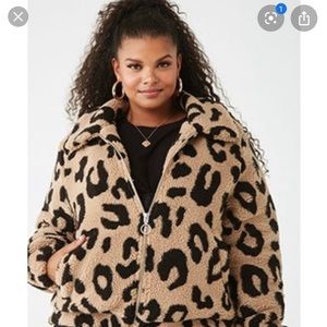 Forever 21 Leopard Sherpa Jacket